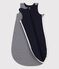 Striped cotton baby sleeping bag TOG 0.5 SMOKING blue/MARSHMALLOW white