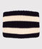 Children knitted snood lined in Breton striped fleece SMOKING blue/AVALANCHE