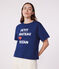 Women's Boxy cotton T-Shirt MEDIEVAL blue